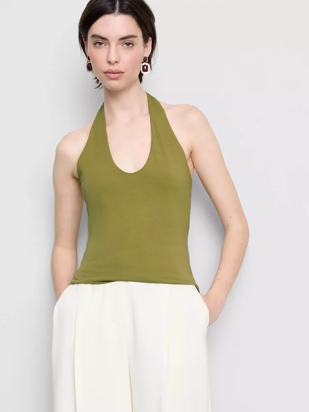 Top halter de alto contenido de algodón