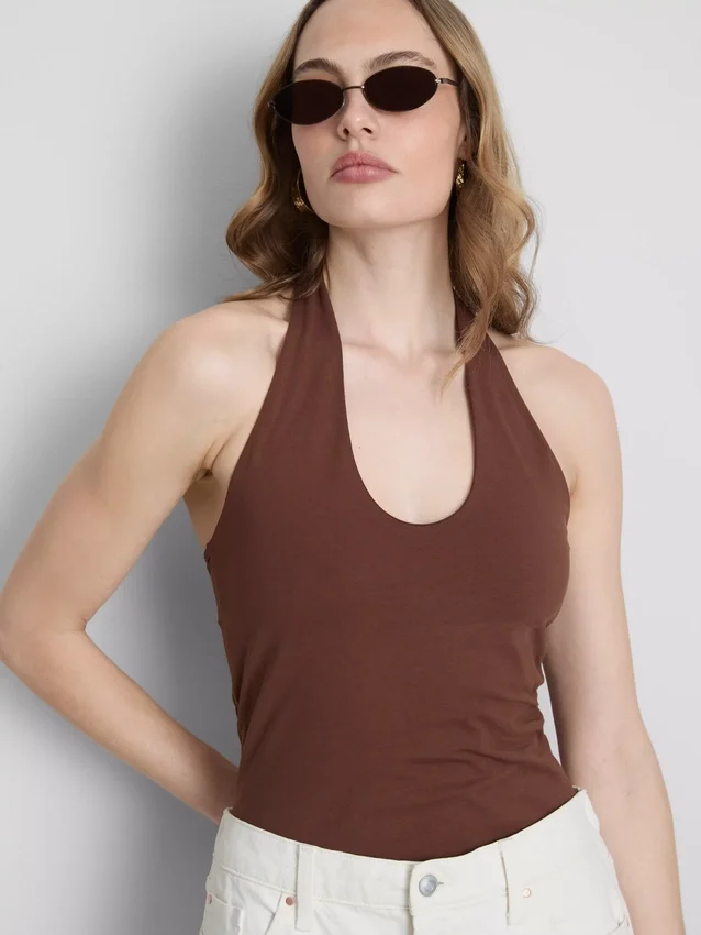 Top halter de alto contenido de algodón
