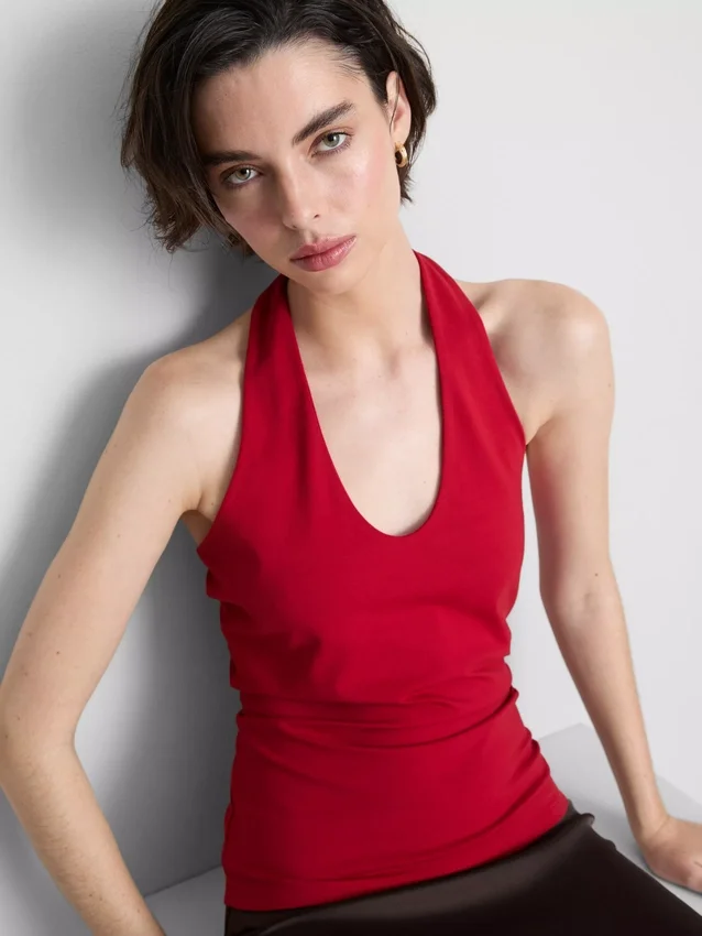 Top halter de alto contenido de algodón