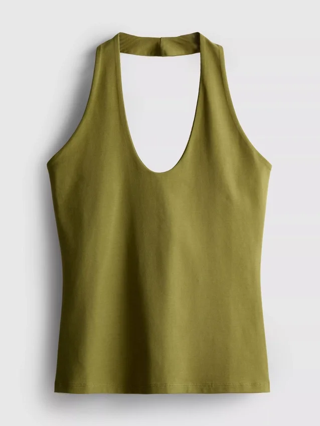 Top halter de alto contenido de algodón