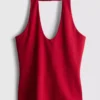 Top halter de alto contenido de algodón