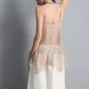 Top largo de encaje transparente tipo camisola