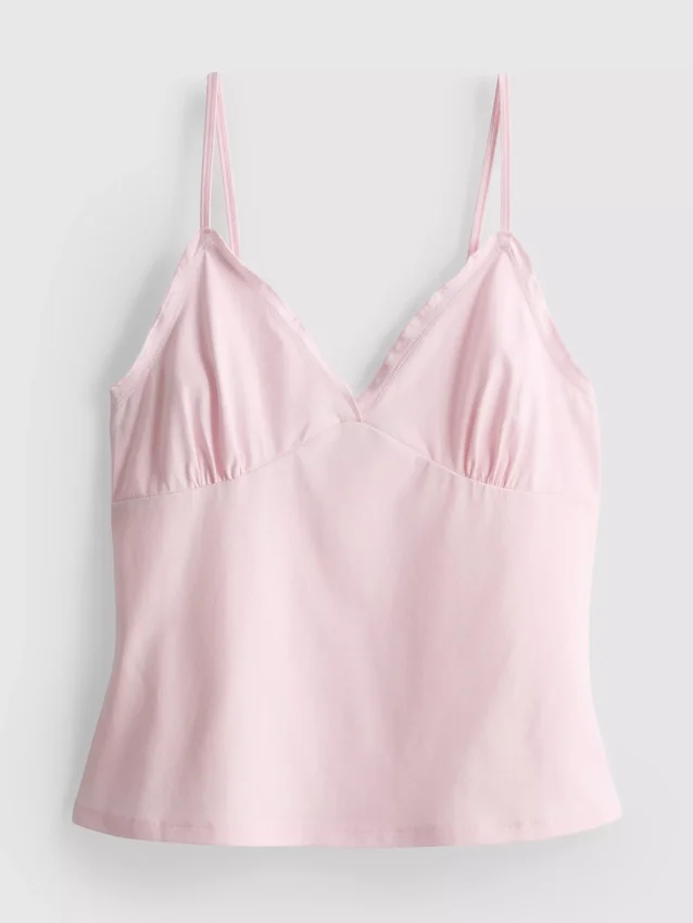 Top tipo babydoll con cuello en V