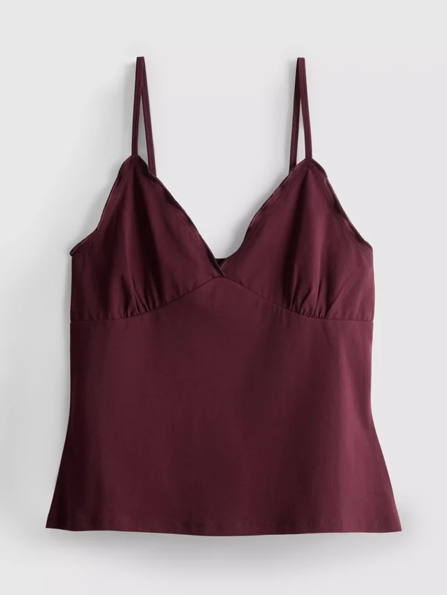 Top tipo babydoll con cuello en V