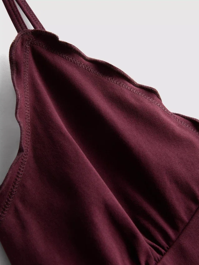 Top tipo babydoll con cuello en V
