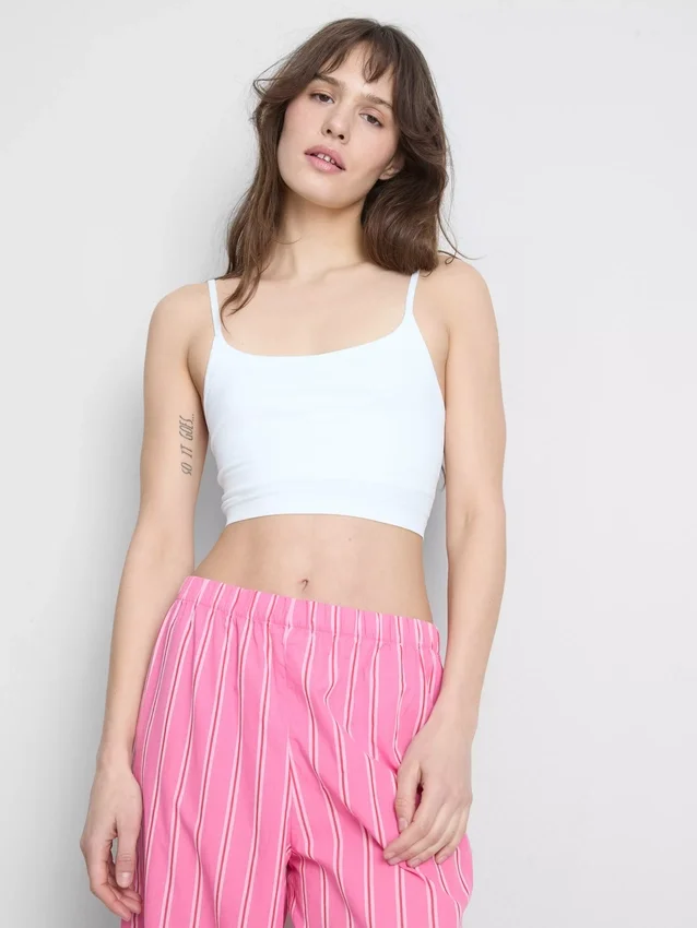 Top tipo camisola corto sin costuras
