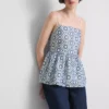 Top tipo camisola de algodón con calados