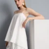 Top tipo camisola de algodón con dobladillo en forma de pañuelo
