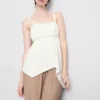 Top tipo camisola de algodón con dobladillo en forma de pañuelo