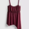Top tipo camisola de algodón con dobladillo en forma de pañuelo