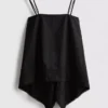 Top tipo camisola de algodón con dobladillo en forma de pañuelo