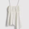 Top tipo camisola de algodón con dobladillo en forma de pañuelo