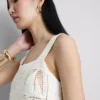 Top tipo camisola de croché con alto contenido de algodón