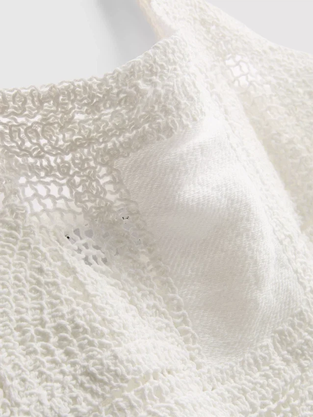 Top tipo camisola de croché con alto contenido de algodón