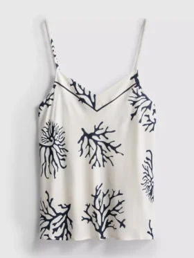 Top tipo camisola de pijama con estampado de coral