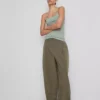 Top tipo camisola elástico con alto contenido de algodón