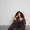 Top tipo camisola elástico con alto contenido de algodón