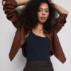 Top tipo camisola elástico con alto contenido de algodón