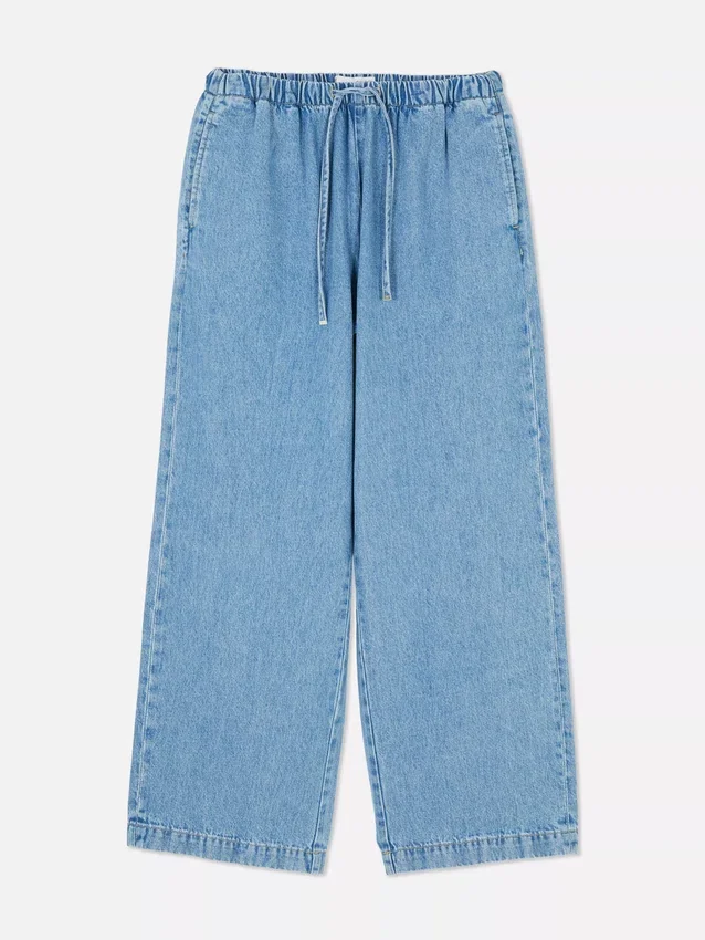 Vaqueros de mezclilla tipo sudadera de talle medio