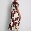 Vestido camisero midi de manga corta