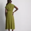 Vestido camisero midi de manga corta