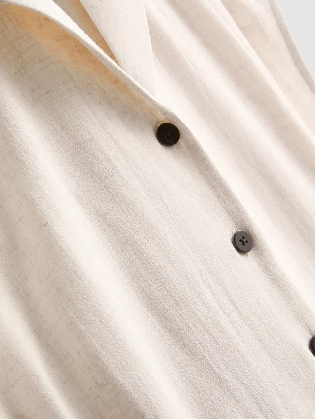 Vestido camisero midi de manga corta