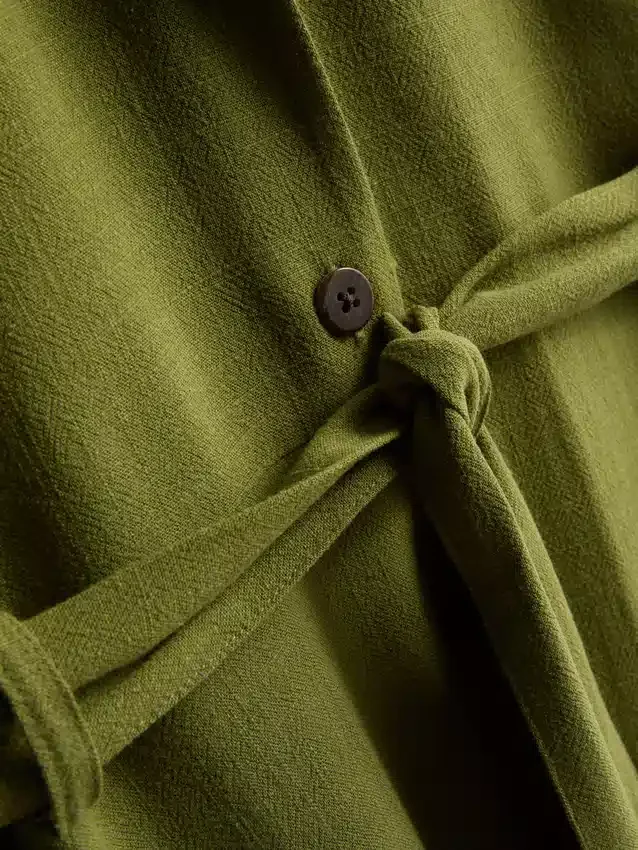 Vestido camisero midi de manga corta