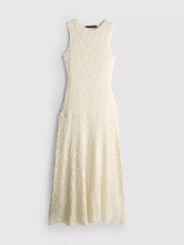 Vestido largo de encaje elástico