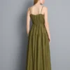 Vestido largo tipo smock con volantes