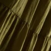 Vestido largo tipo smock con volantes