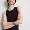 Vestido midi con sujetador incorporado de punto acanalado