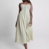 Vestido midi de algodón con botones