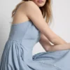 Vestido midi de algodón con botones