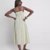 Vestido midi de algodón con botones