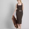 Vestido midi de cuello cuadrado «Second Skin»
