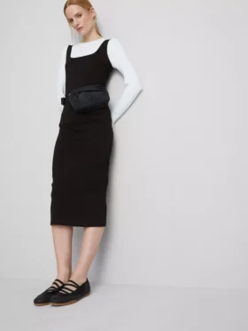 Vestido midi de cuello cuadrado «Second Skin»