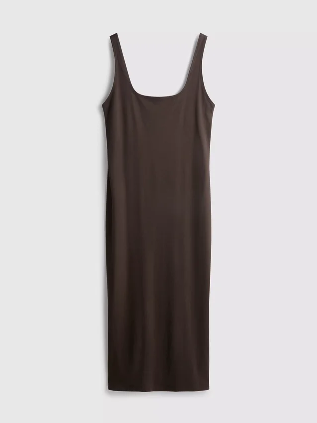 Vestido midi de cuello cuadrado «Second Skin»