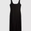 Vestido midi de cuello cuadrado «Second Skin»
