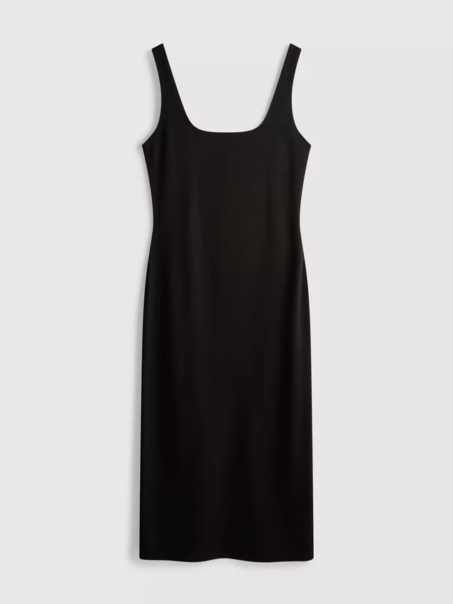 Vestido midi de cuello cuadrado «Second Skin»