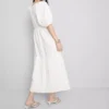 Vestido midi holgado de algodón seersucker