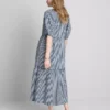 Vestido midi holgado de algodón seersucker