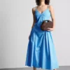 Vestido midi tipo corsé de tiras de algodón
