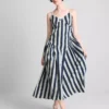 Vestido midi tipo corsé de tiras de algodón