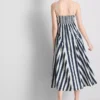 Vestido midi tipo corsé de tiras de algodón