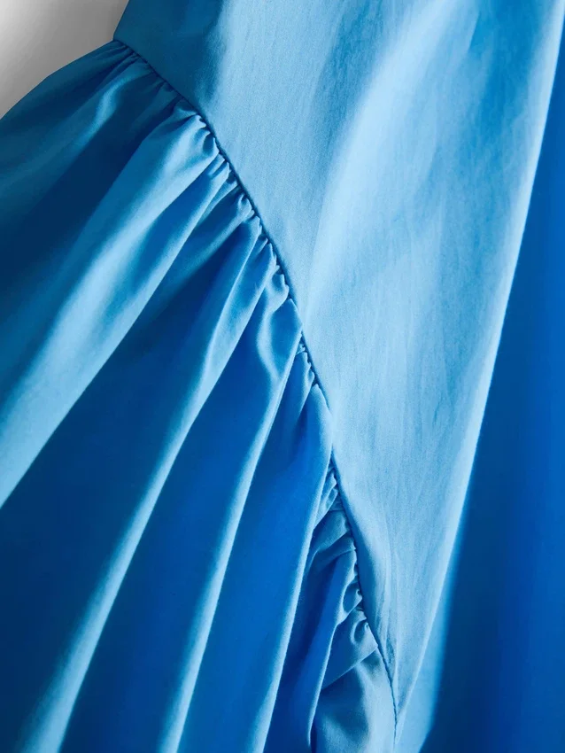 Vestido midi tipo corsé de tiras de algodón