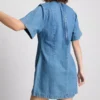 Vestido mini recto de mezclilla de algodón