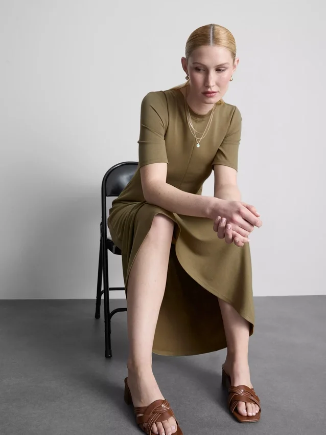 Vestido tipo camiseta midi