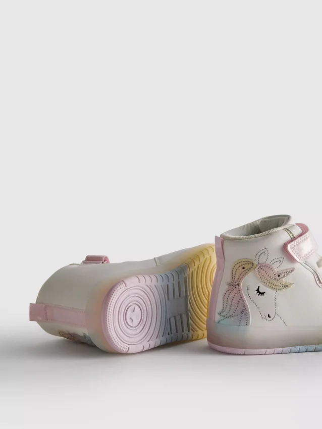 Zapatillas altas luminosas de unicornio