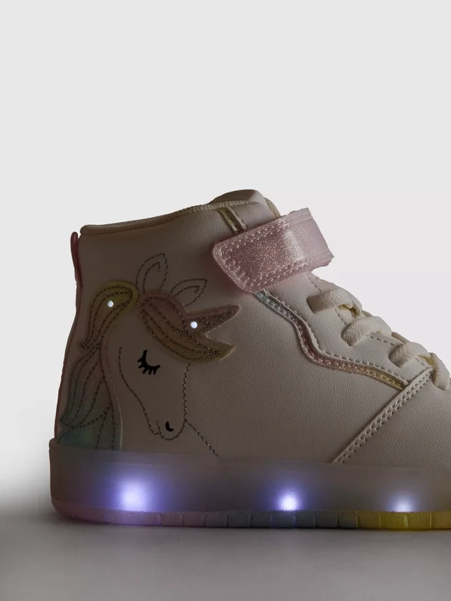 Zapatillas altas luminosas de unicornio