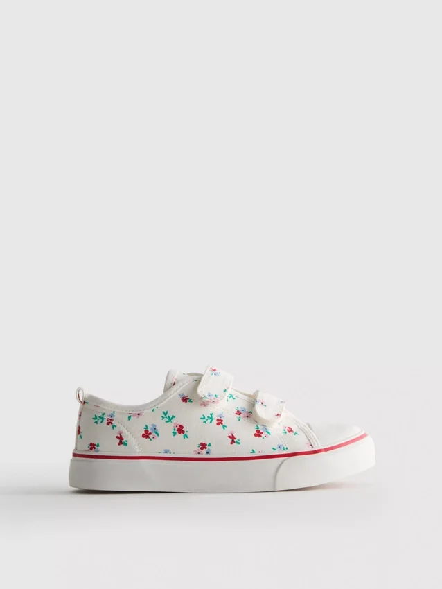 Zapatillas bajas de lona con estampado floral